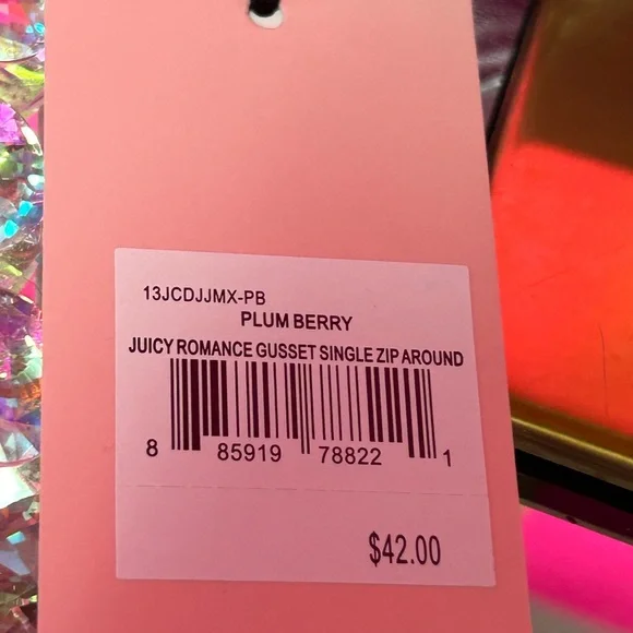 Juicy Couture Plum Zip-Around Wallet with Gold Hardware Approx. 8 x 4 - Picture 8 of 17